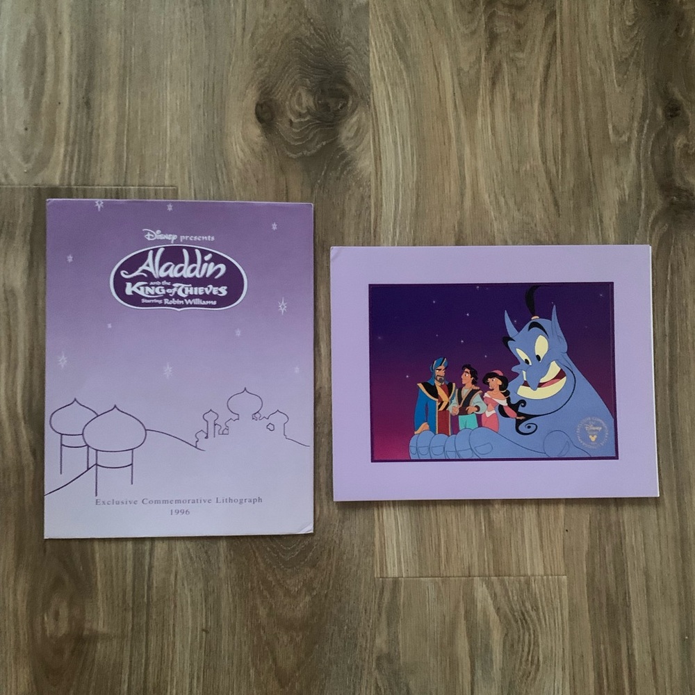 Disney Aladdin and the King of Thieves Starring Robin Williams Lithograph 1996